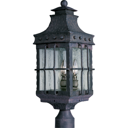 MAXIM Nantucket 3-Light 8.5" Wide Country Forge Outdoor Pole/Post Mount 30080CDCF